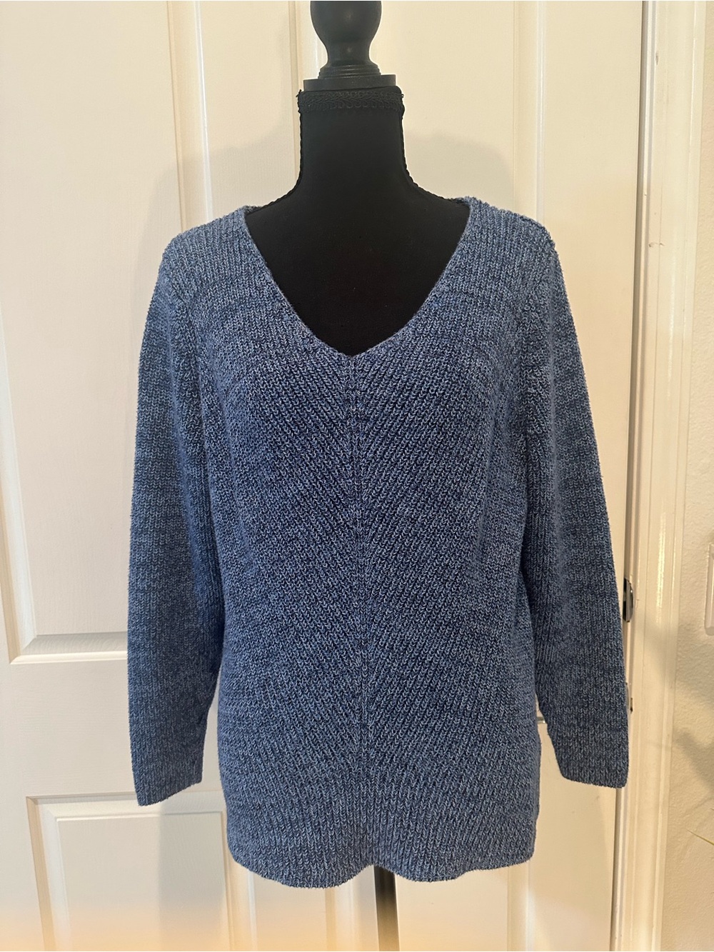 Style&Co Blue Heather V-Neck Sweater